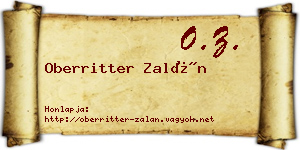 Oberritter Zalán névjegykártya